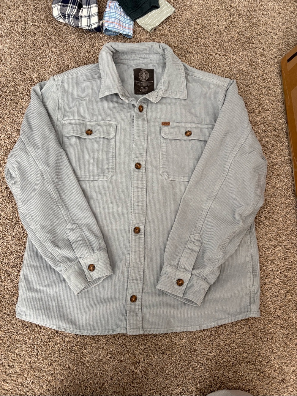 Buffalo David Bitton Pale Blue Corduroy Shirt Jacket